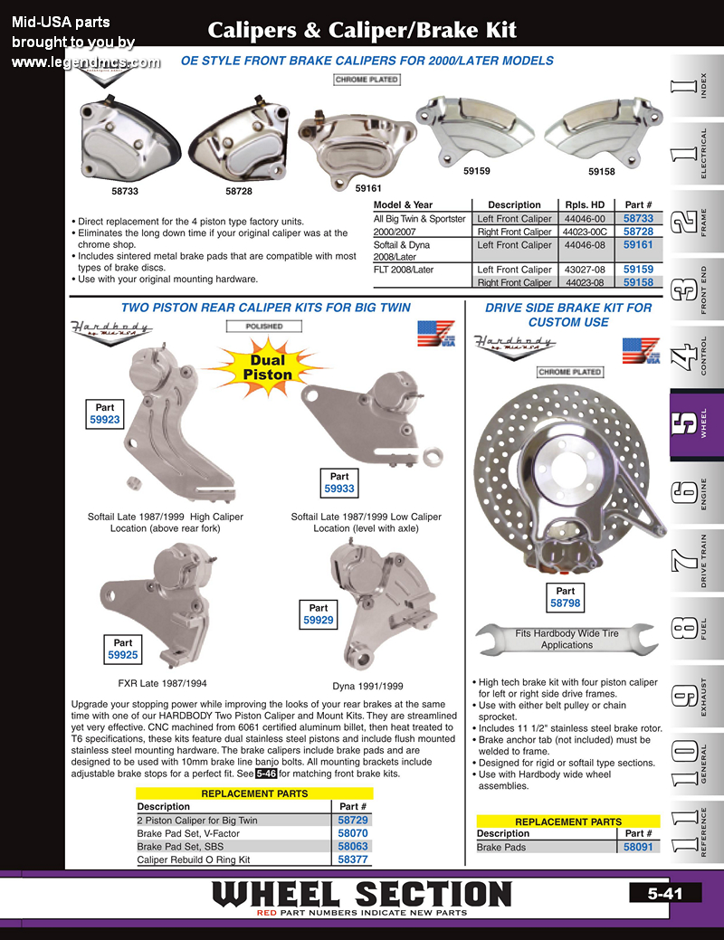 Discount MidUSA Harley Brake Calipers and Mounts