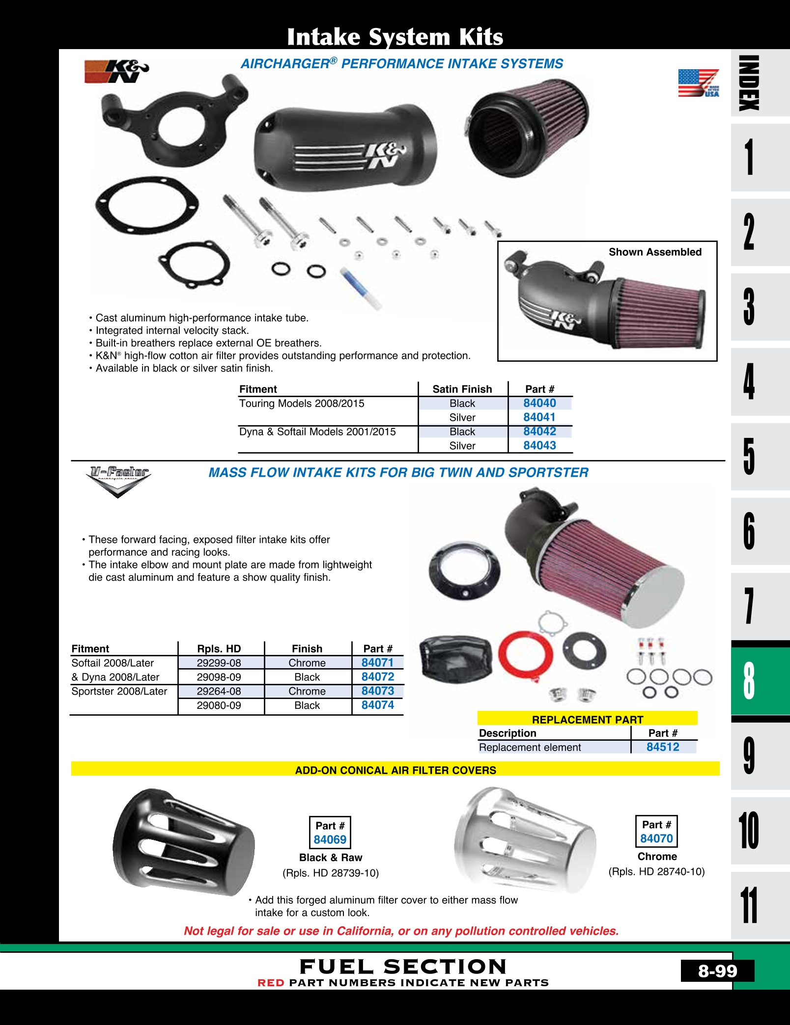 Discount Mid-USA Air Cleaners, Mounts and Parts for Harley Davidson